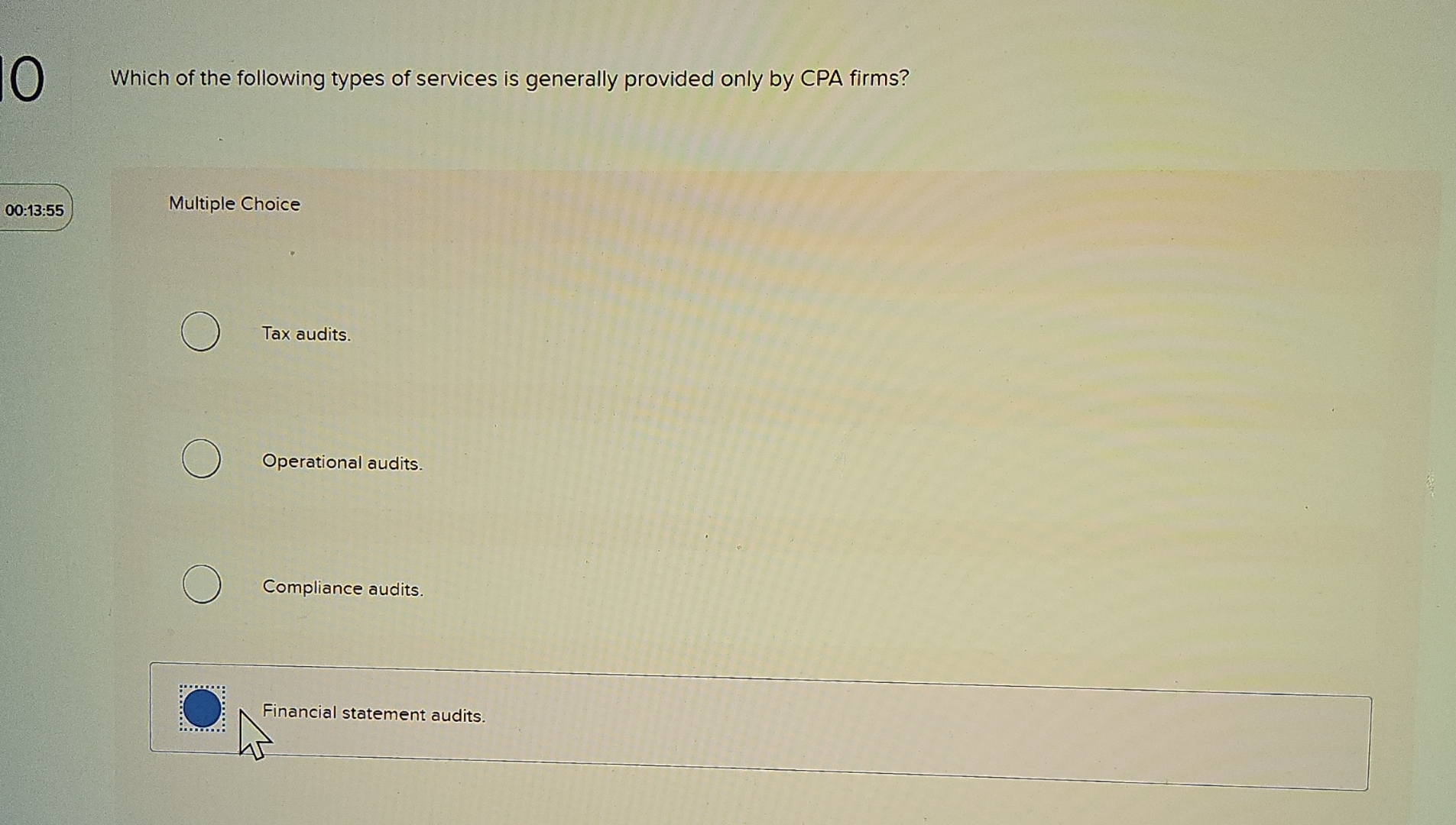 0 Which of the following types of services is