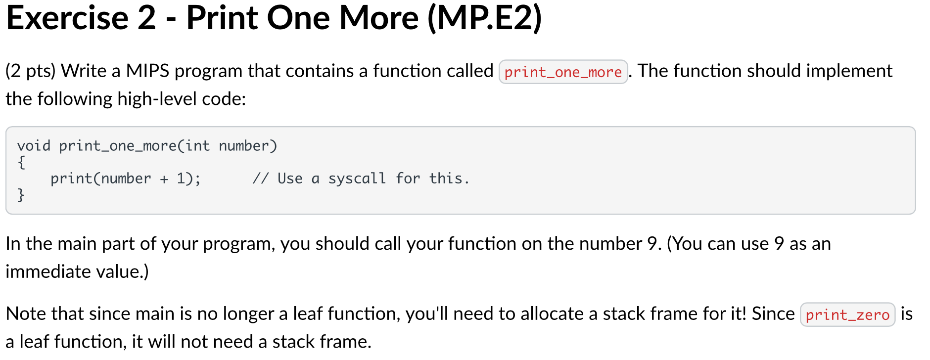 Exercise 2 - Print One More ( MP . E 2 ) ( 2 pts
