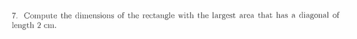 7 . Compute the dimensions of the rectangle with