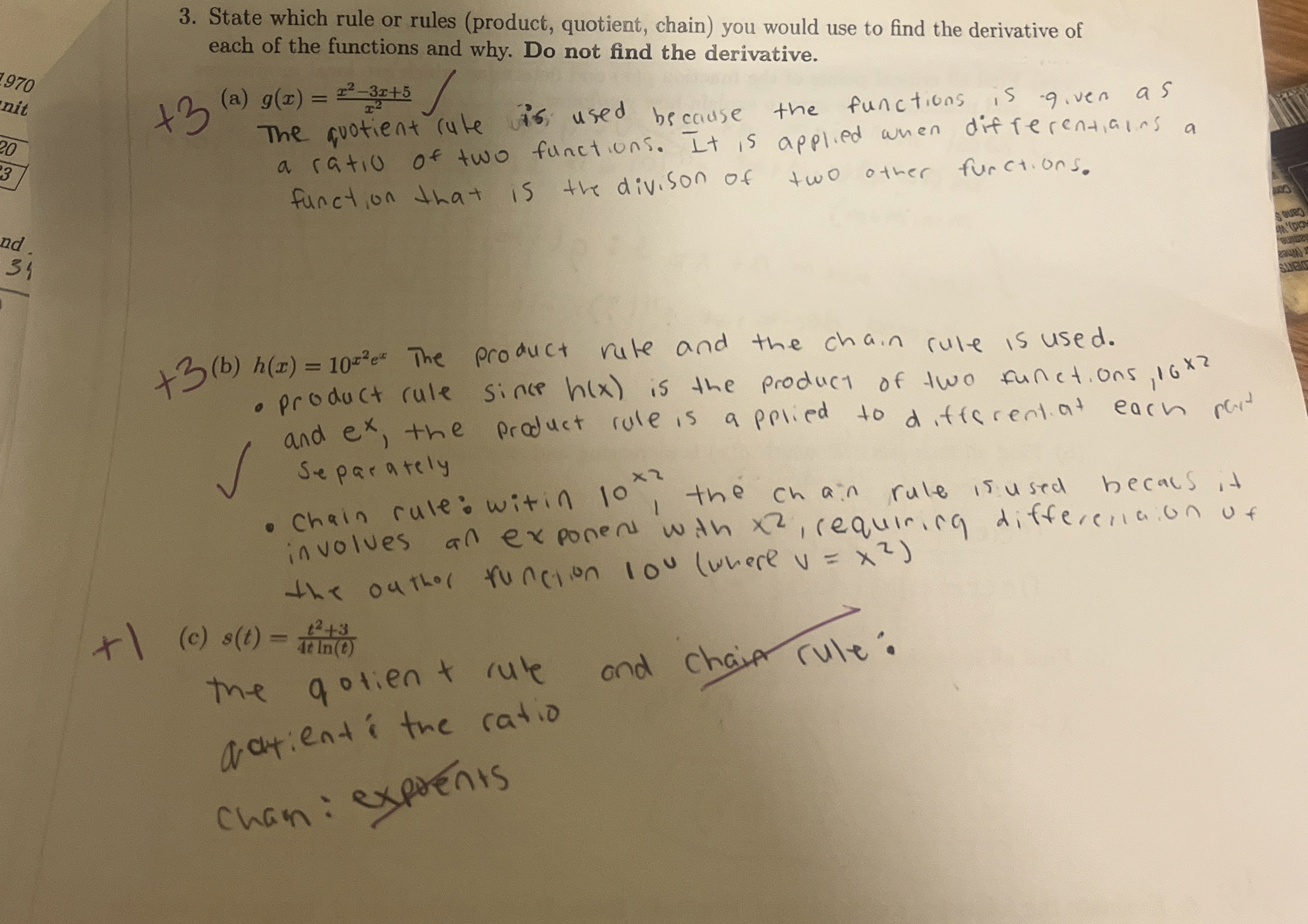 State which rule or rules ( product , quotient,