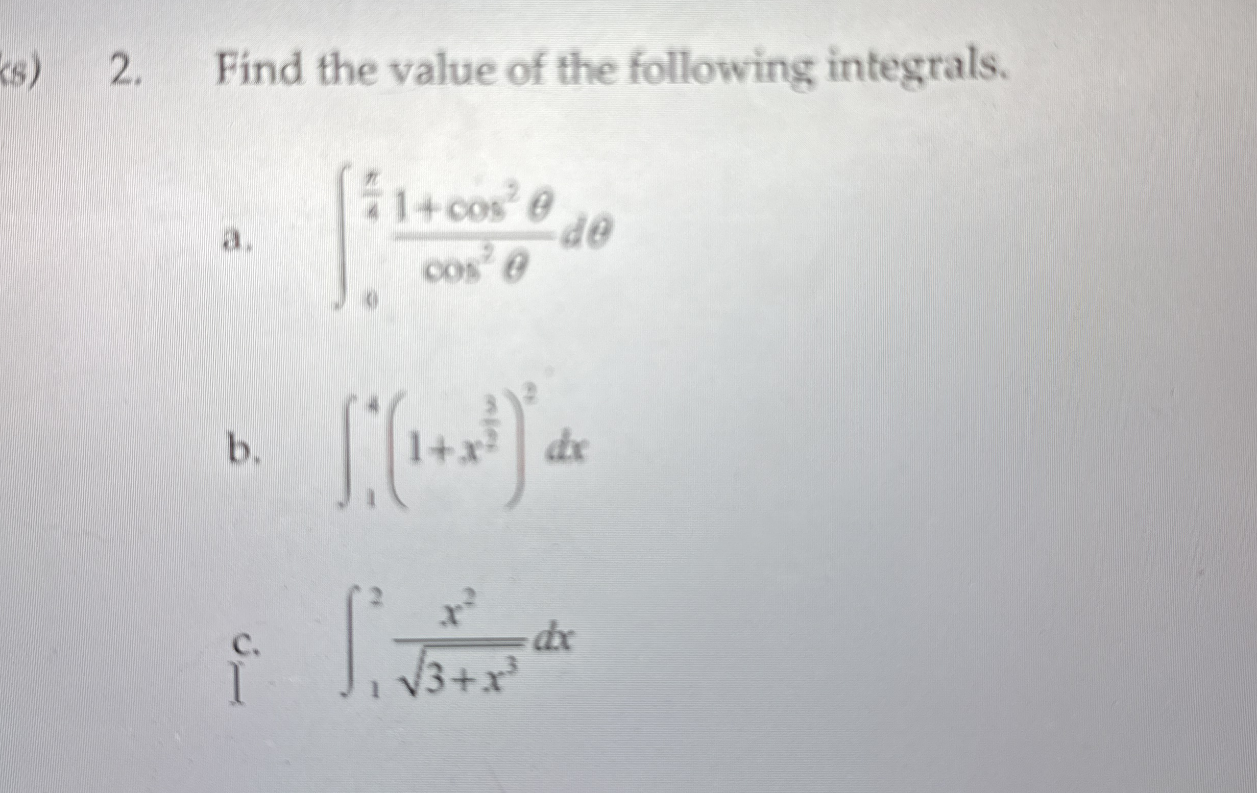 k ) 2 . Find the value of the following