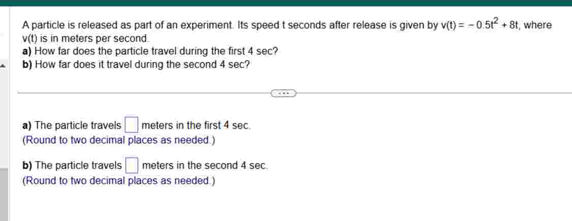 A particle is released as part of an experiment.