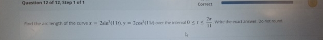 Question 1 2 of 1 2 , Step 1 of 1 Correct Find