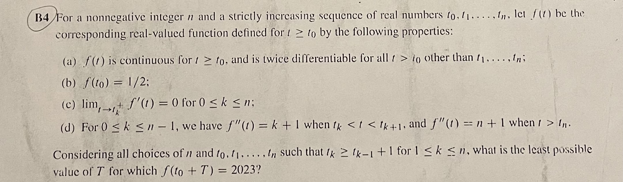 B 4 For a nonnegative integer n and a strictly
