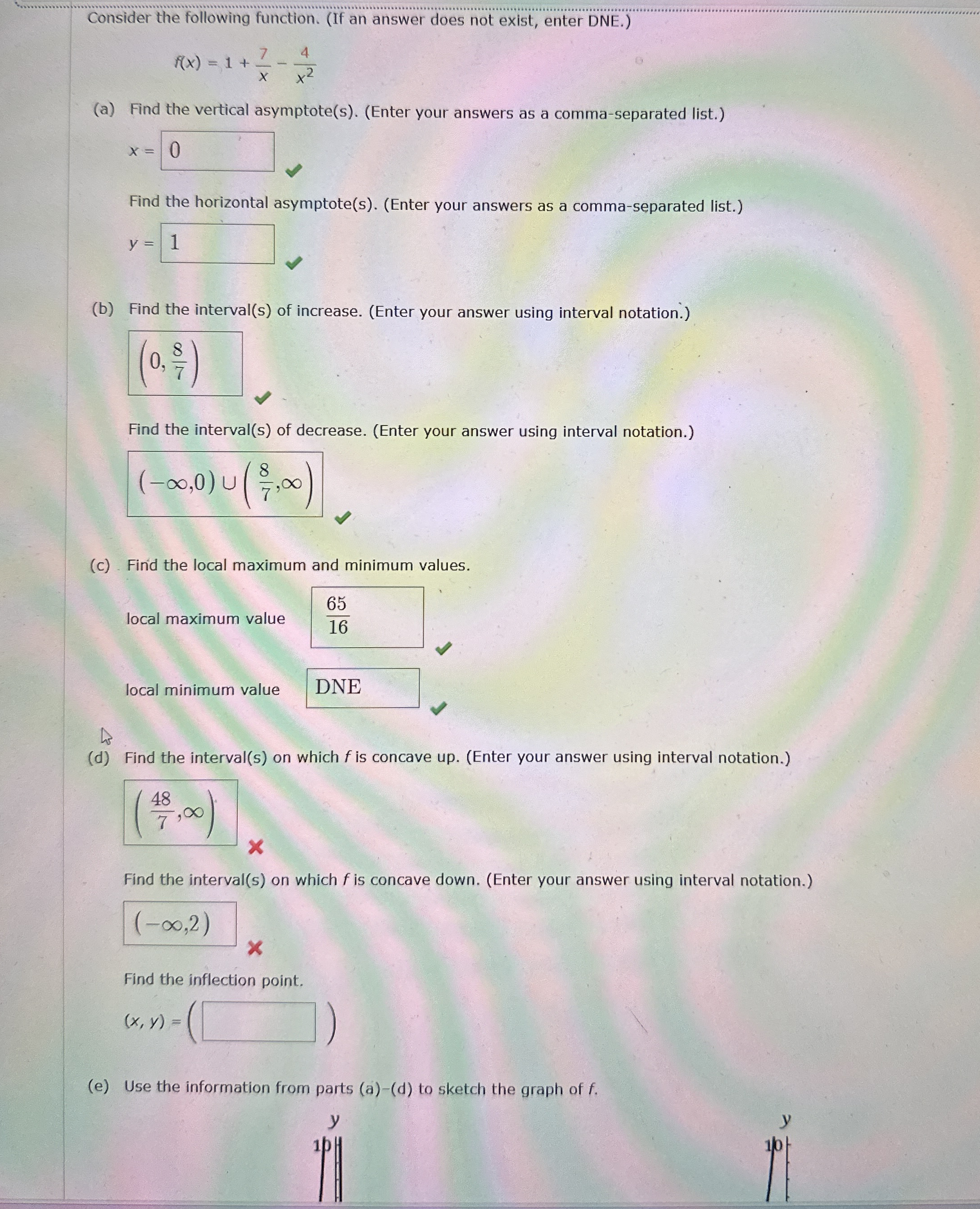 Consider the following function. ( If an answer