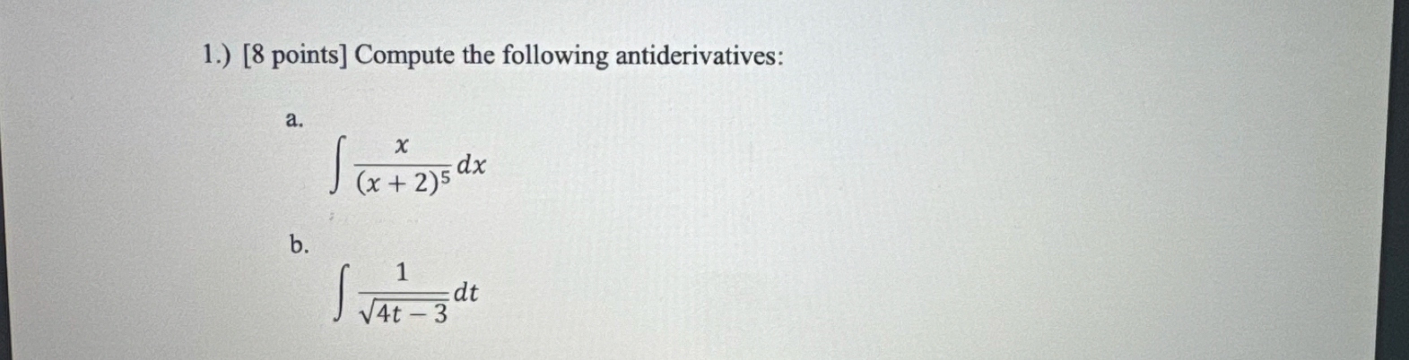 1 . ) points ] Compute the following