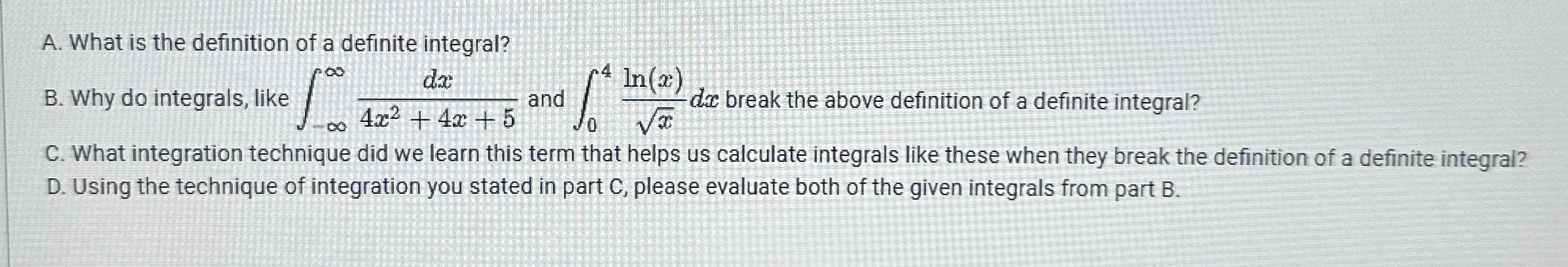 A . What is the definition of a definite