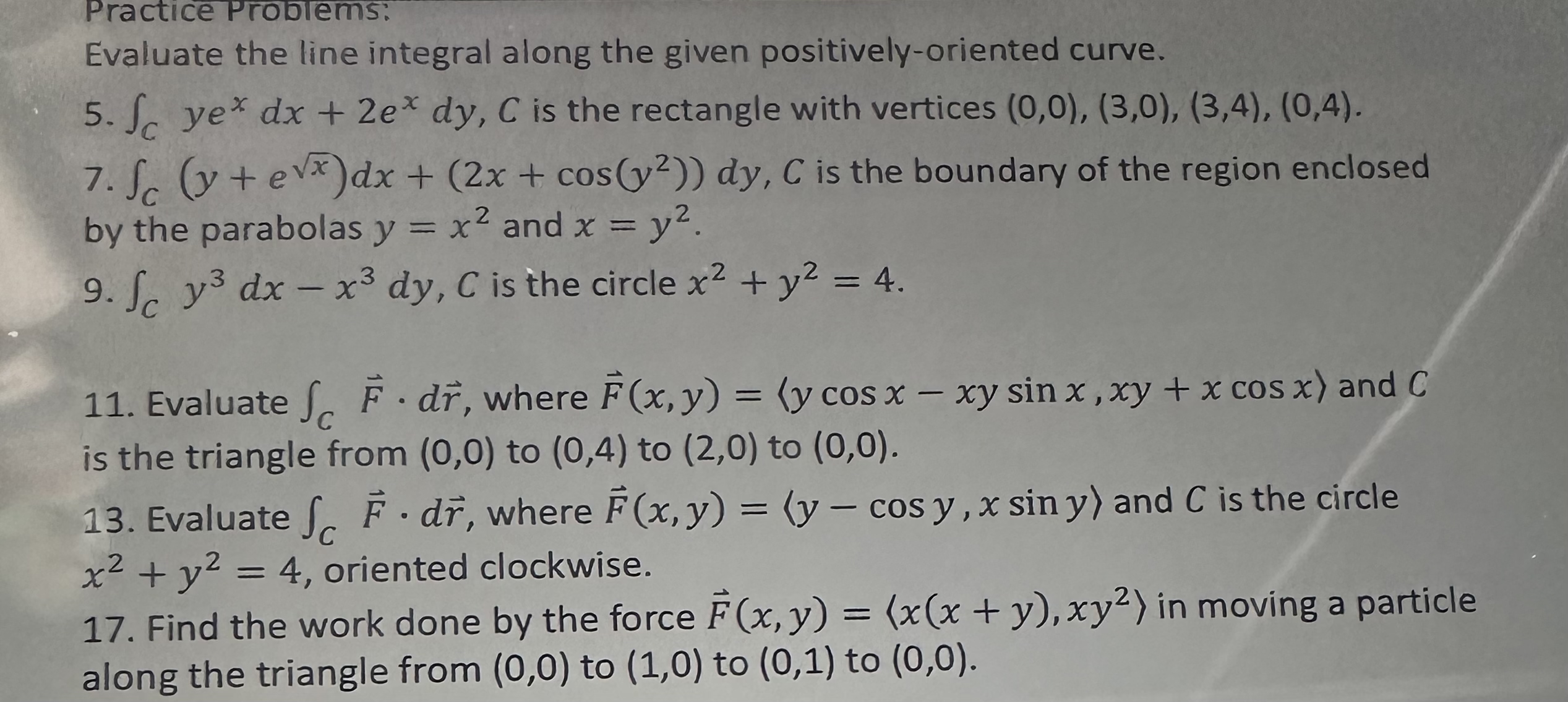 Find 1 1 , 1 3 , and 1 7 Evaluate the line