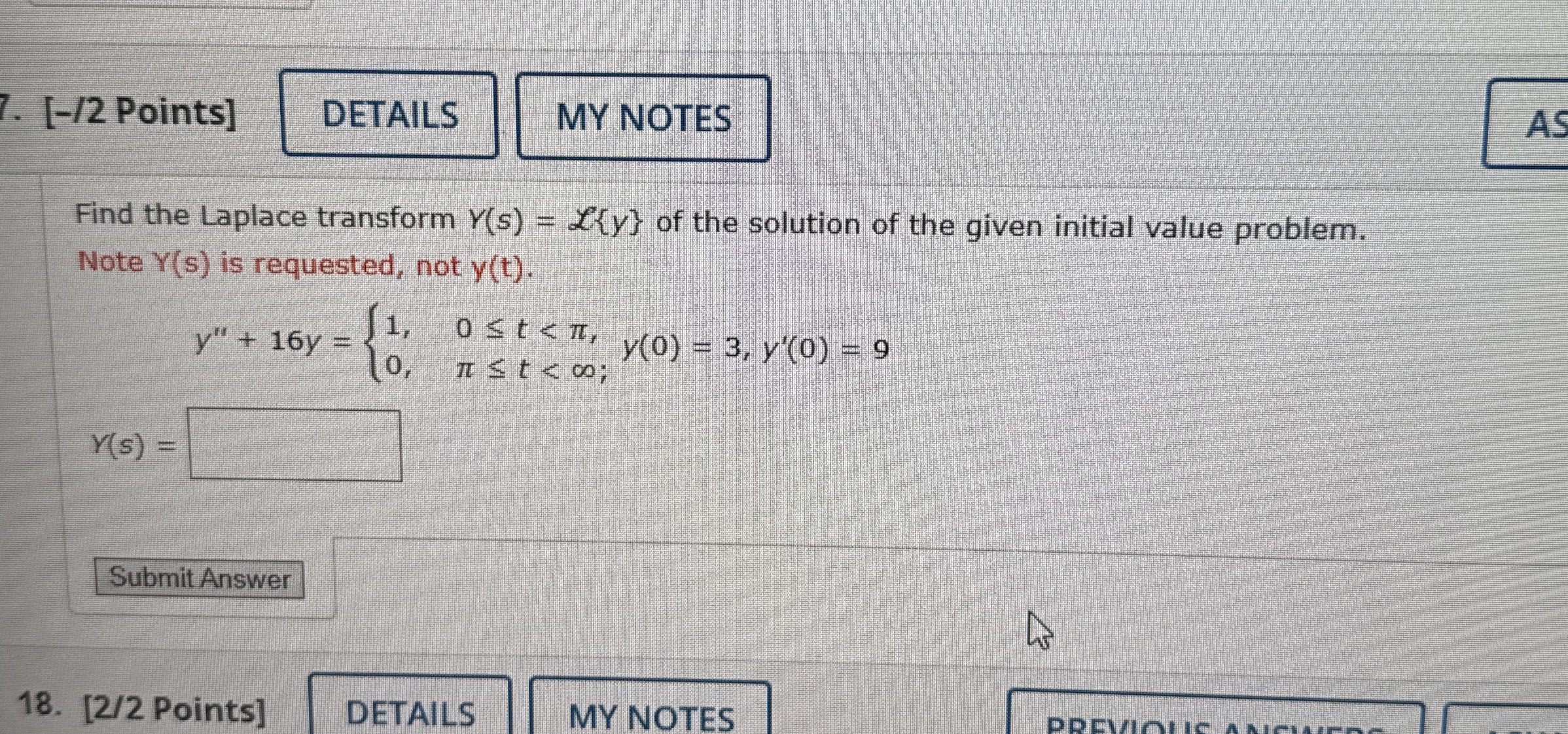 [ - / 2 Points ] DETAILS MY NOTES Find the