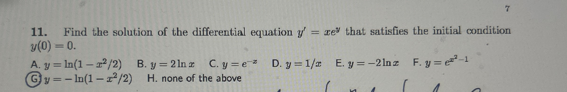 Find the solution of the differential equation y