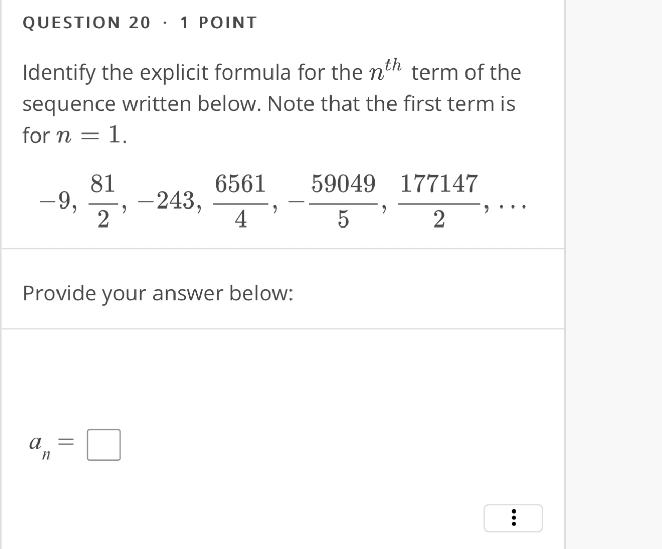 QUESTION 2 0 1 POINT Identify the explicit