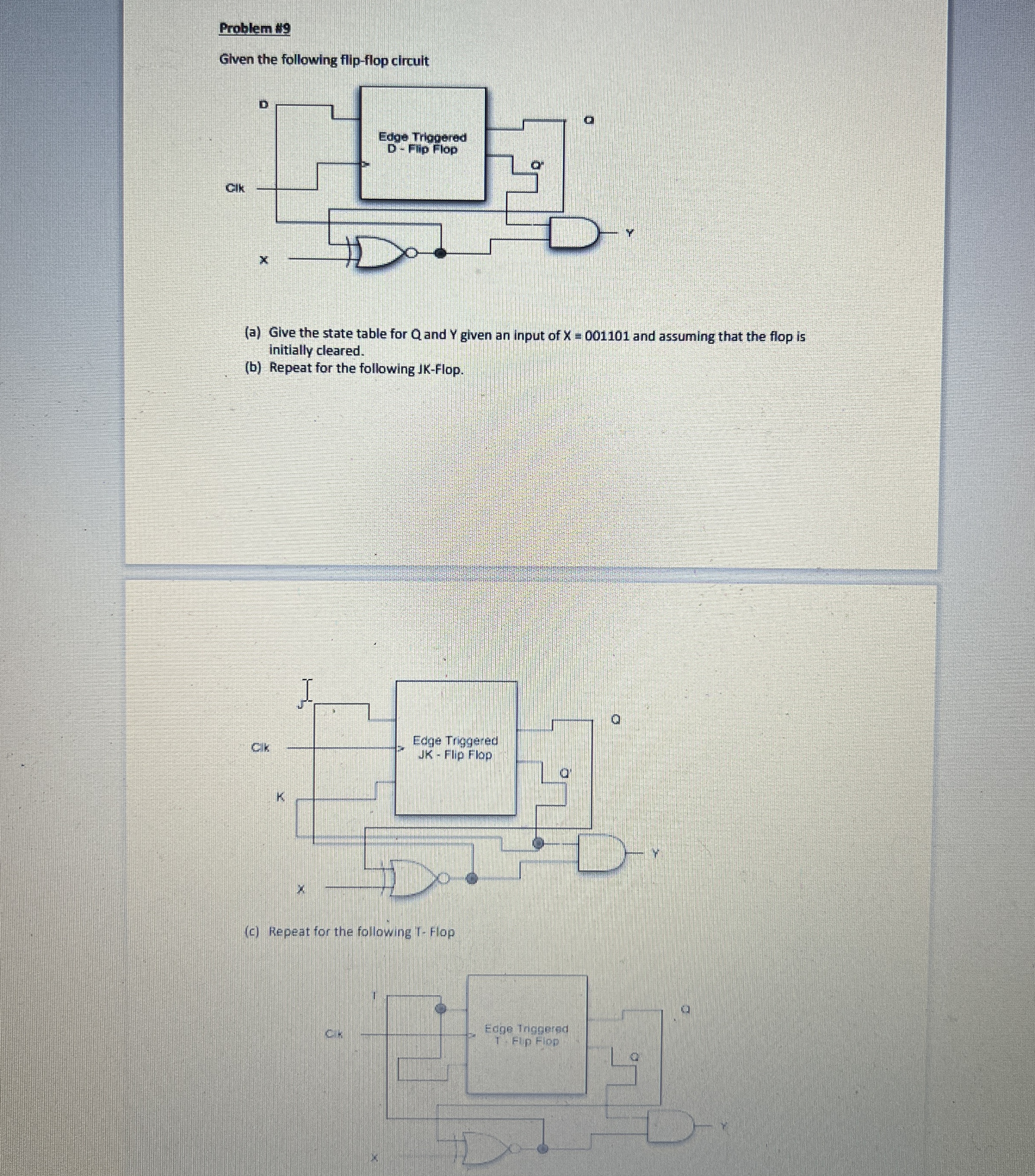 ProblemH 9 Glven the following flip - flop