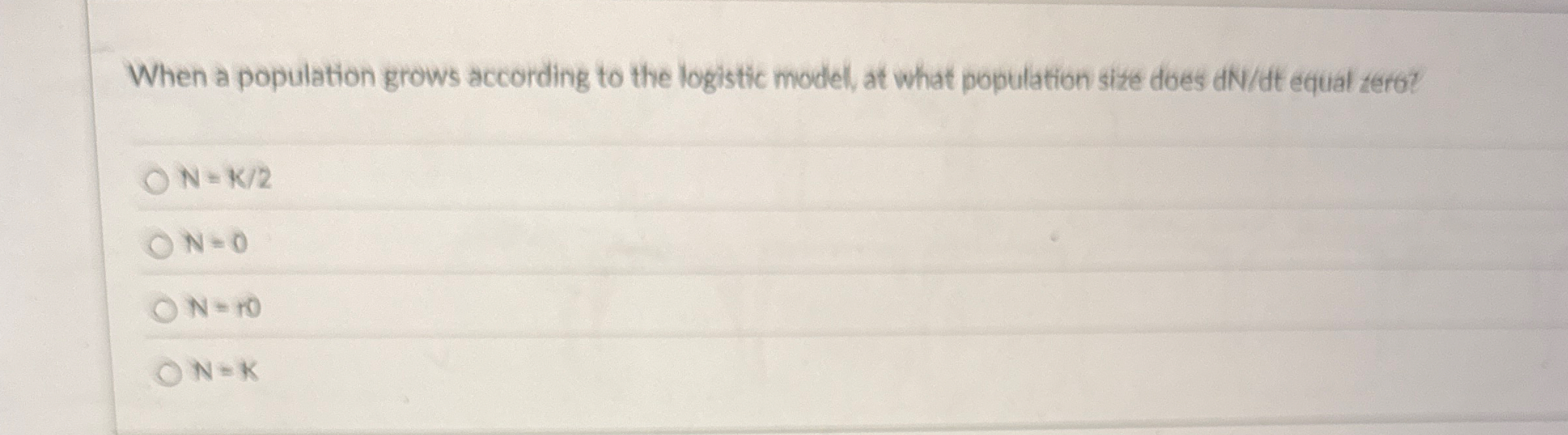 When a population grows according to the logistic