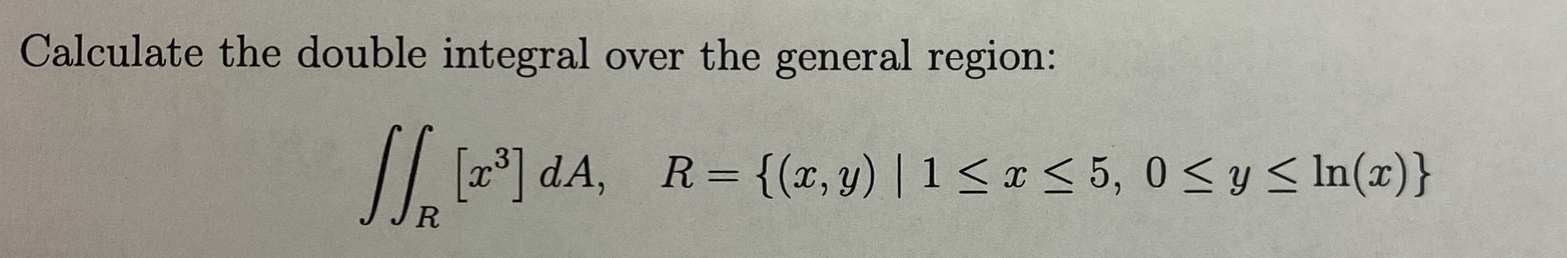 Calculate the double integral over the general