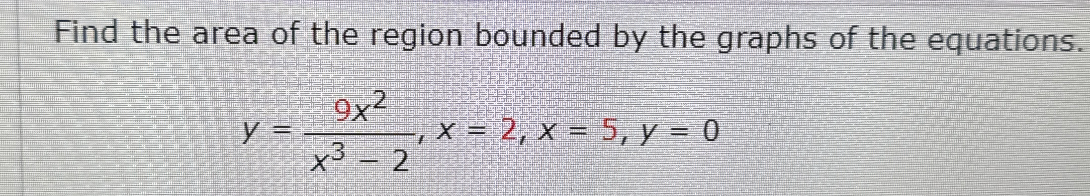Find the area of the region bounded by the graphs