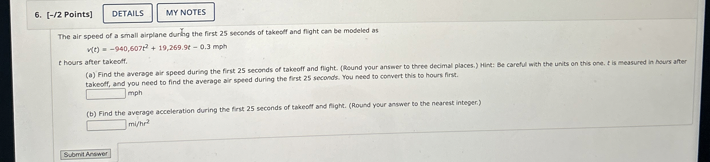 [ - / 2 Points ] The air speed of a small