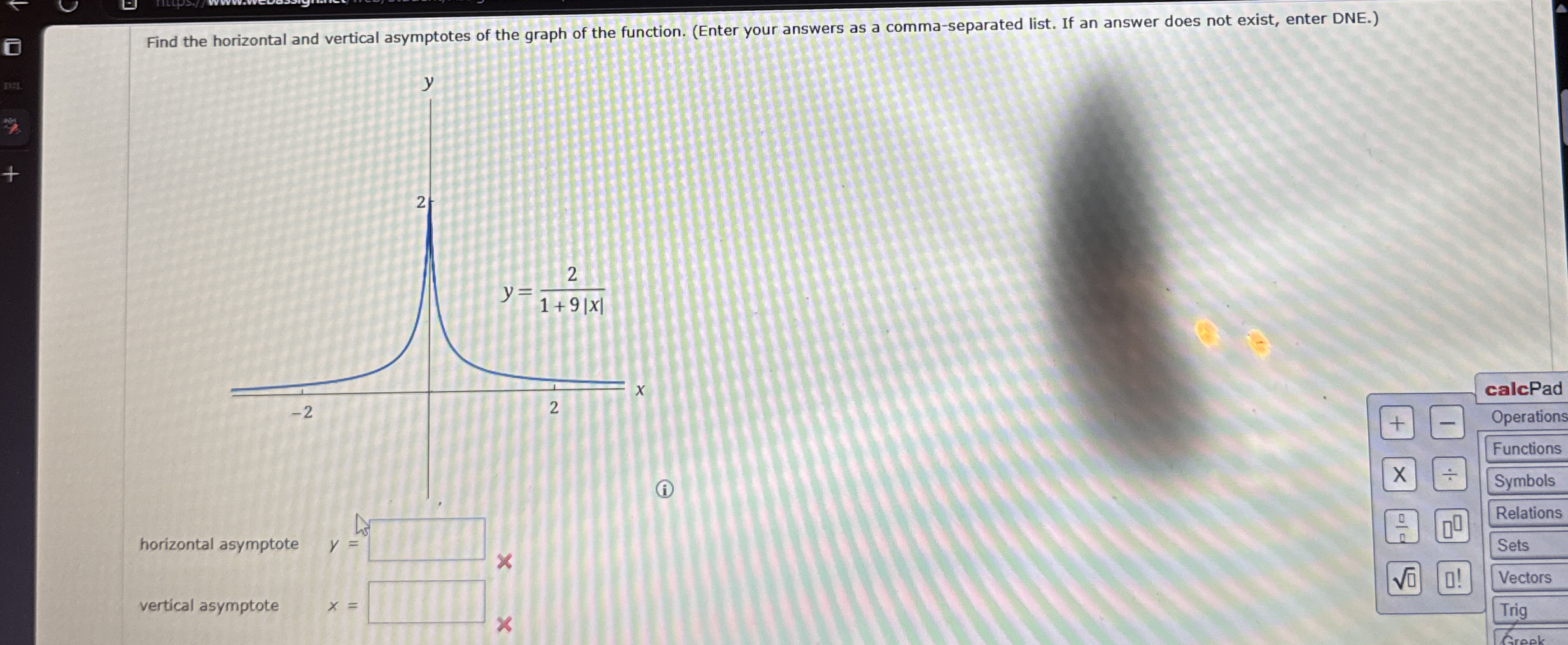Find the horizontal and vertical asymptotes of