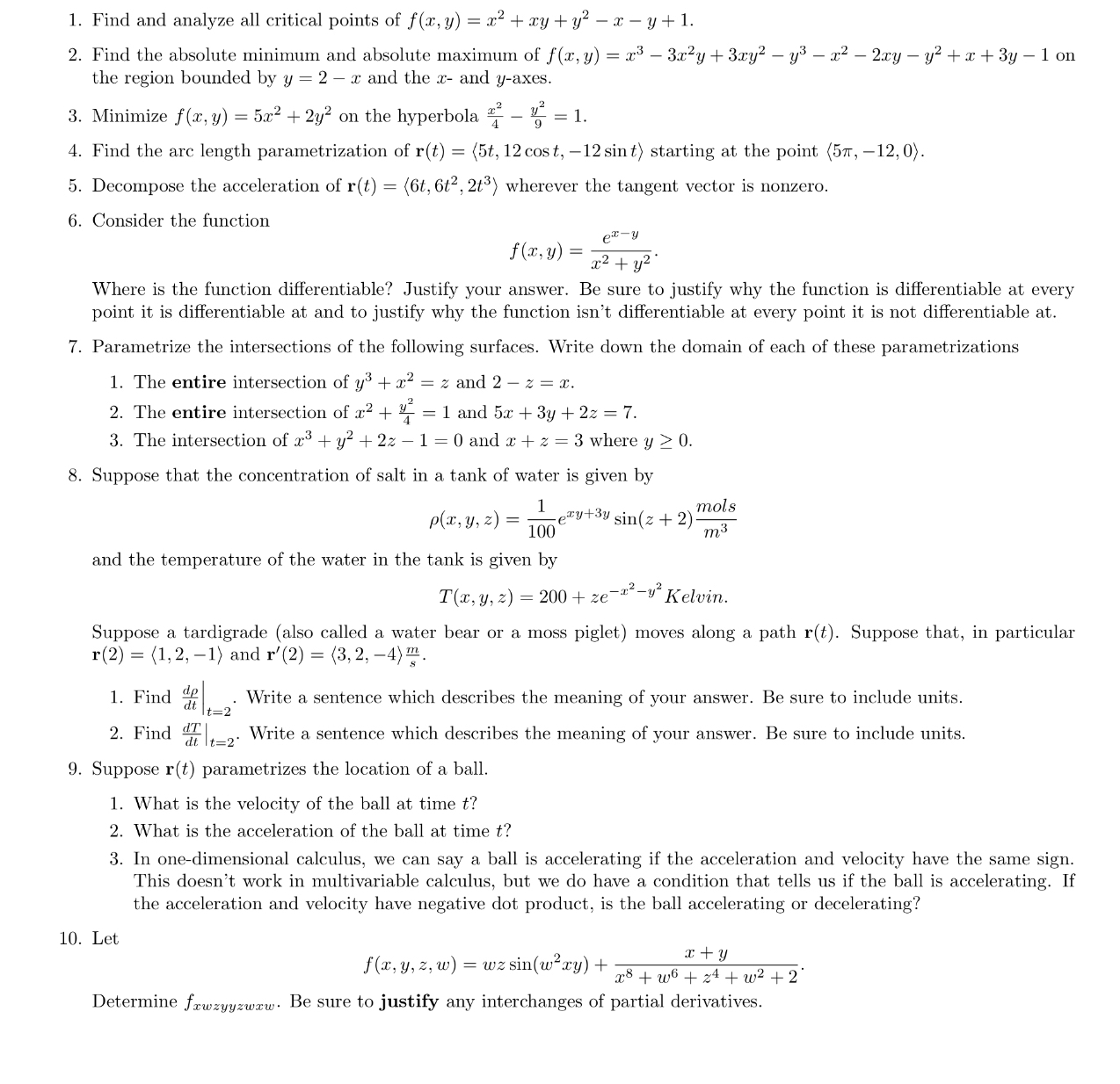 Find and analyze all critical points of f ( x , y