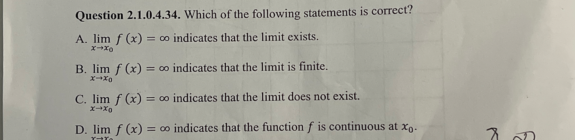 Question 2 . 1 . 0 . 4 . 3 4 . Which of the