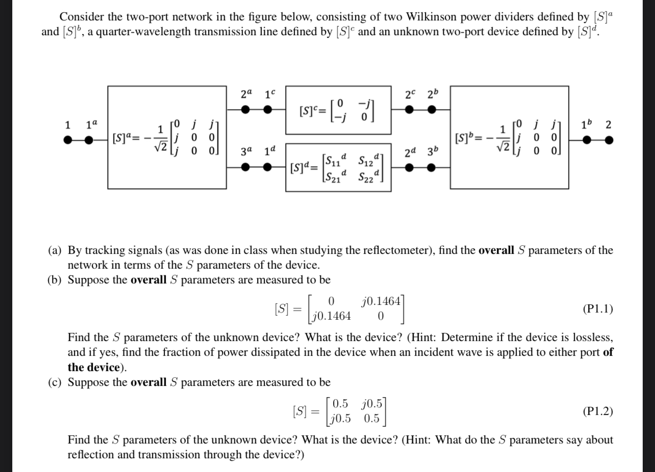 Consider the two - port network in the figure