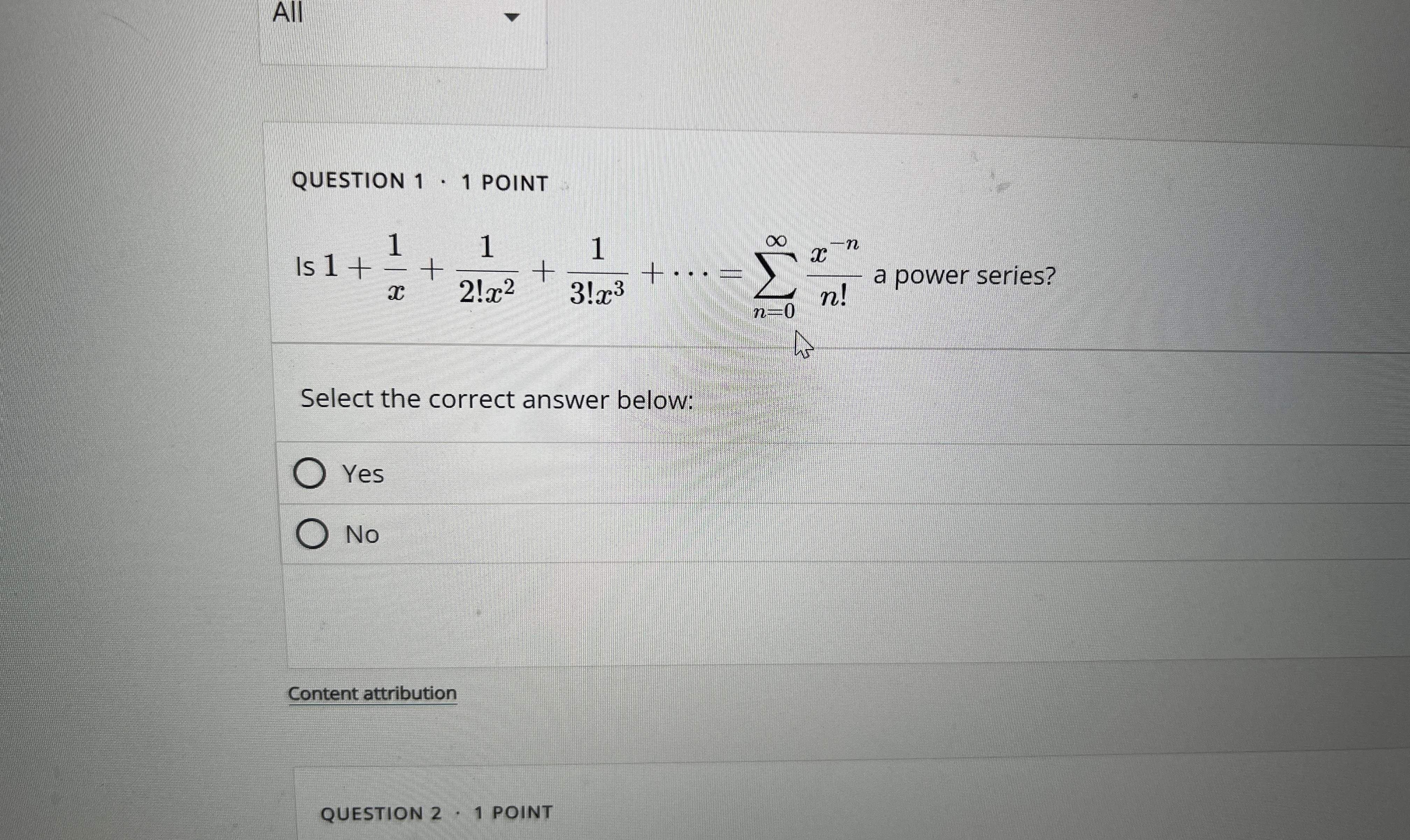 Is this a power series and why