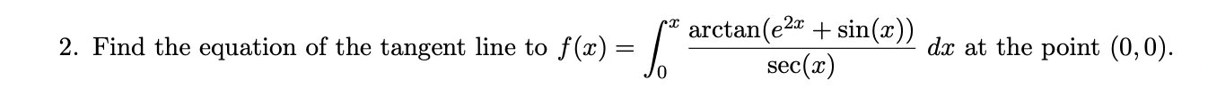 Find the equation of the tangent line to f ( x )