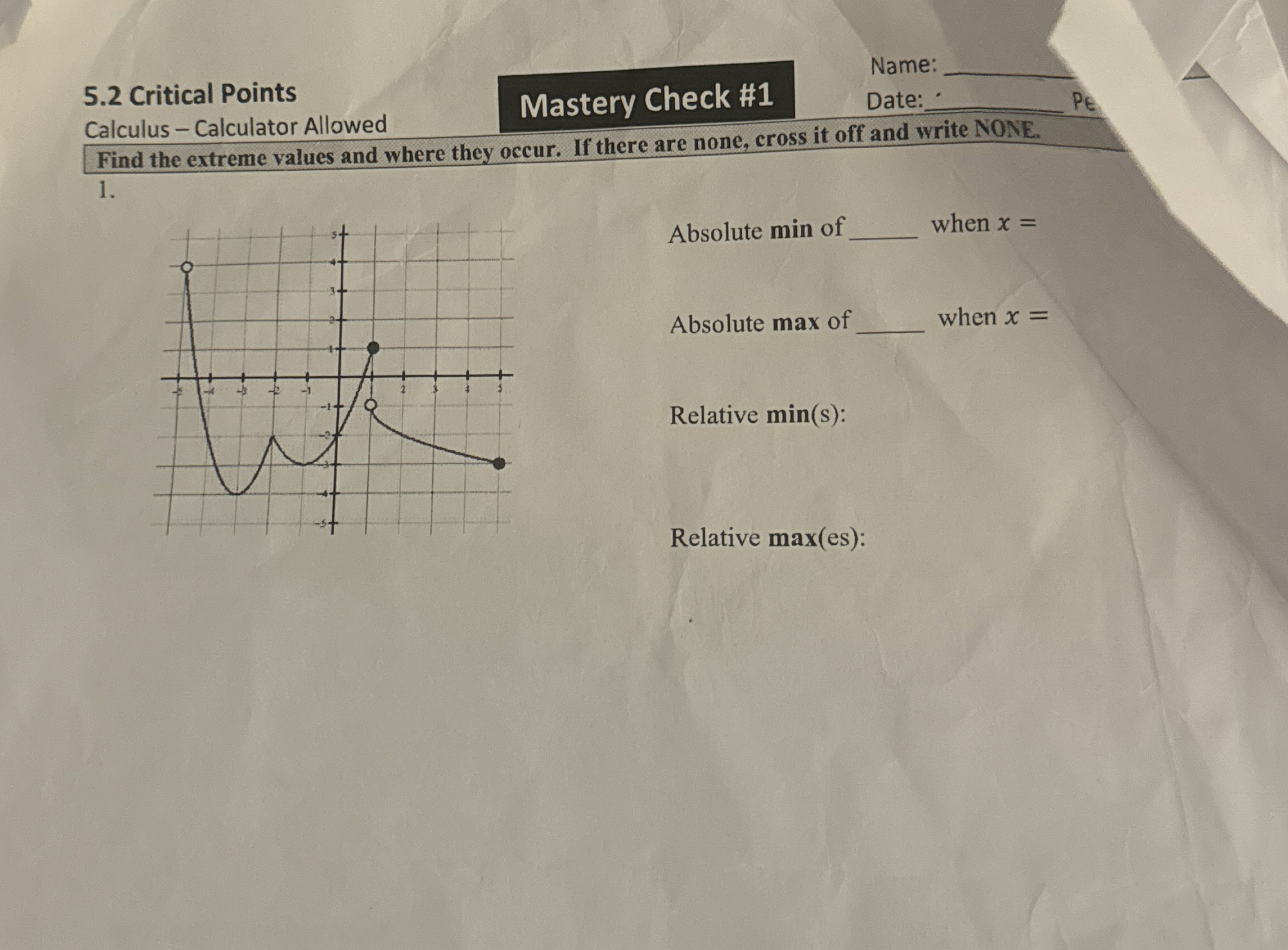 5 . 2 Critical Points Calculus - Calculator