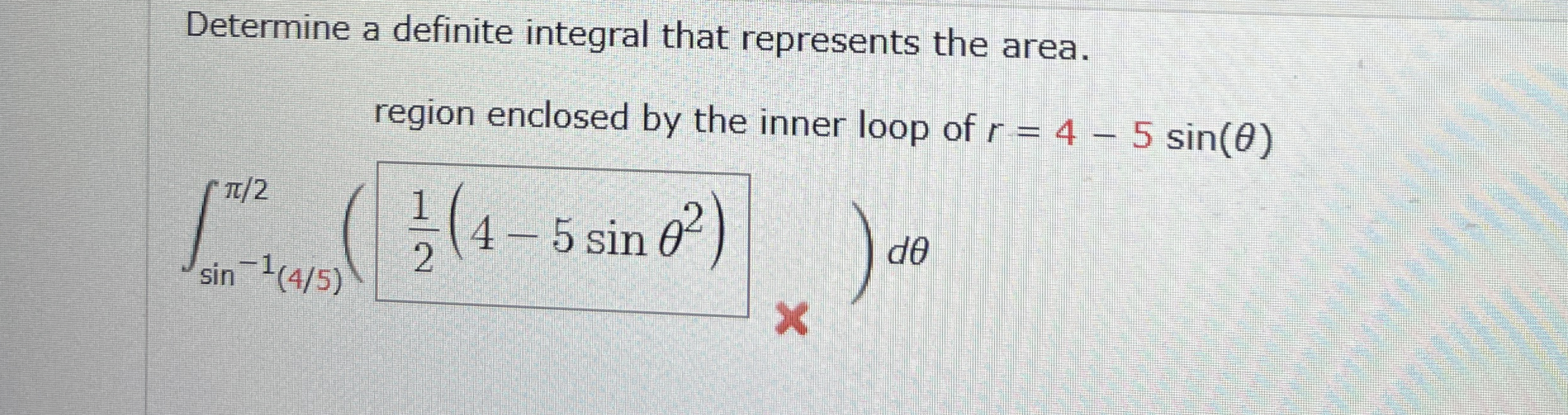 Determine a definite integral that represents the