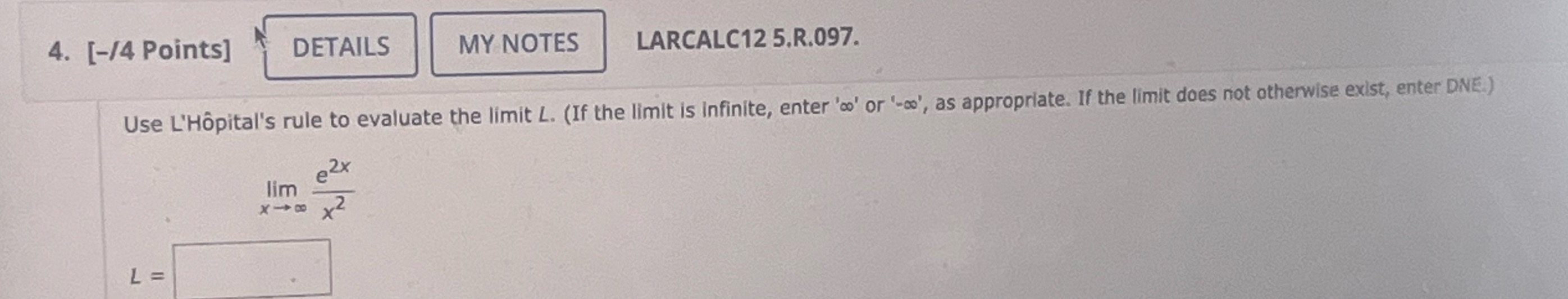 [ - / 4 Points ] LARCALC 1 2 5 . R . 0 9 7 . Use