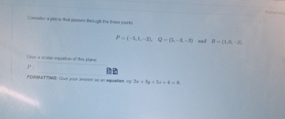 Concader a plave thas passes through the Bree
