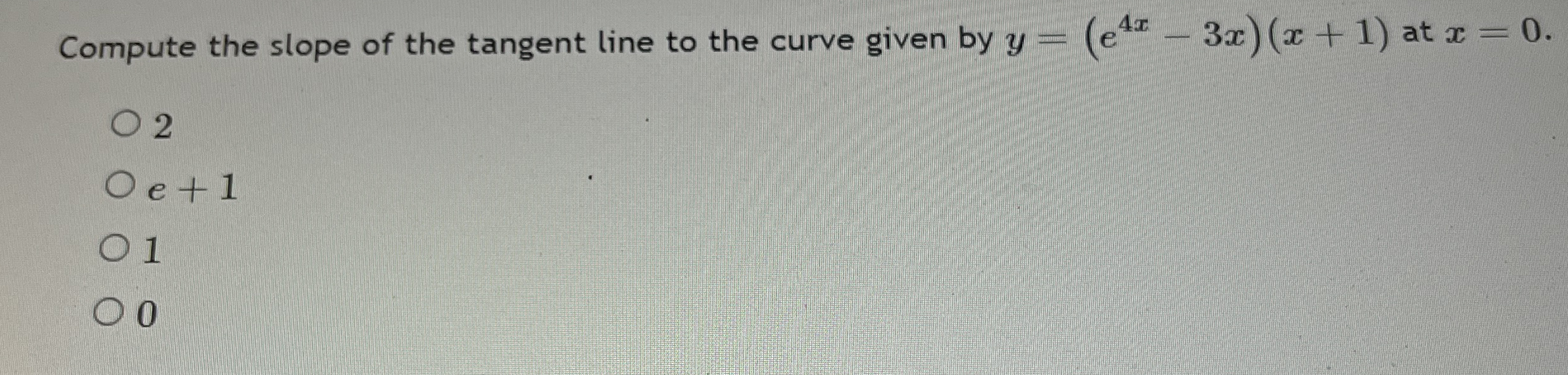Compute the slope of the tangent line to the