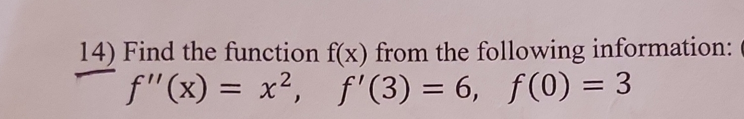 Find the function f ( x ) from the following