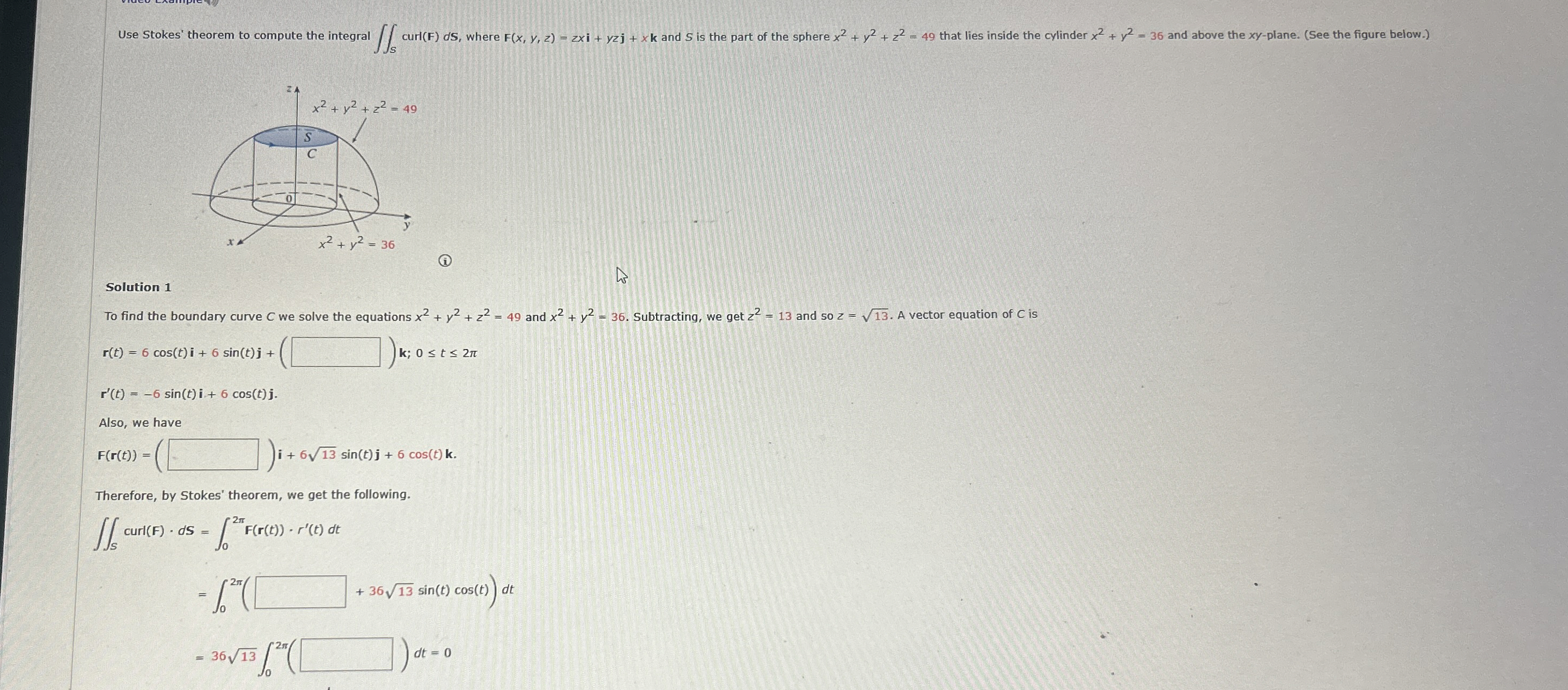 Solution 1 To find the boundary curve C we solve