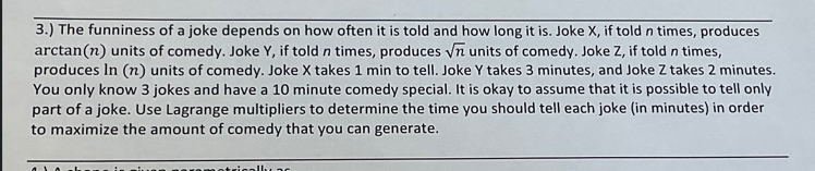3 . ) The funniness of a joke depends on how