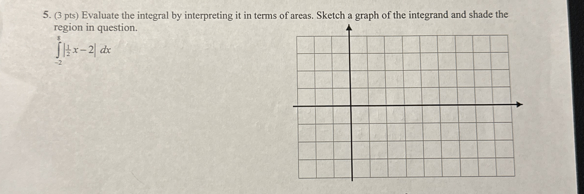 ( 3 pts ) Evaluate the integral by interpreting