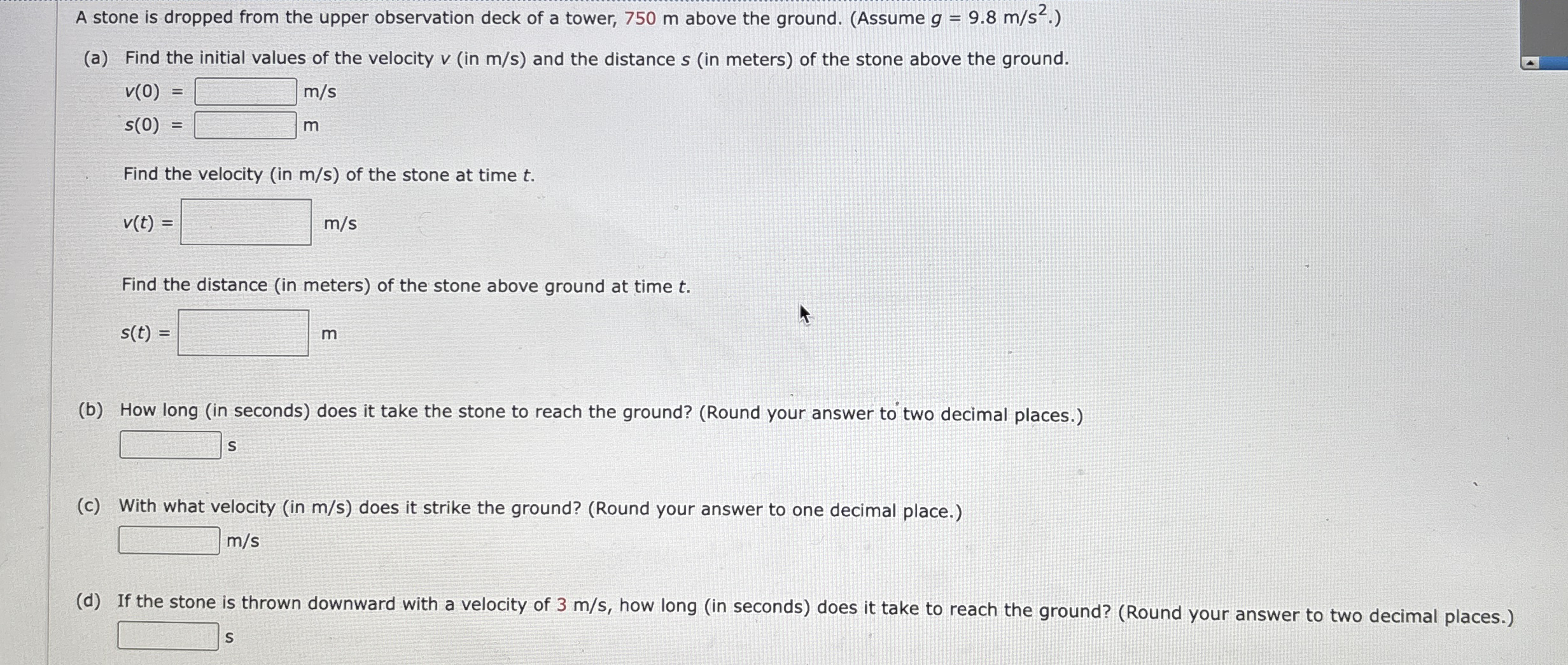 A stone is dropped from the upper observation