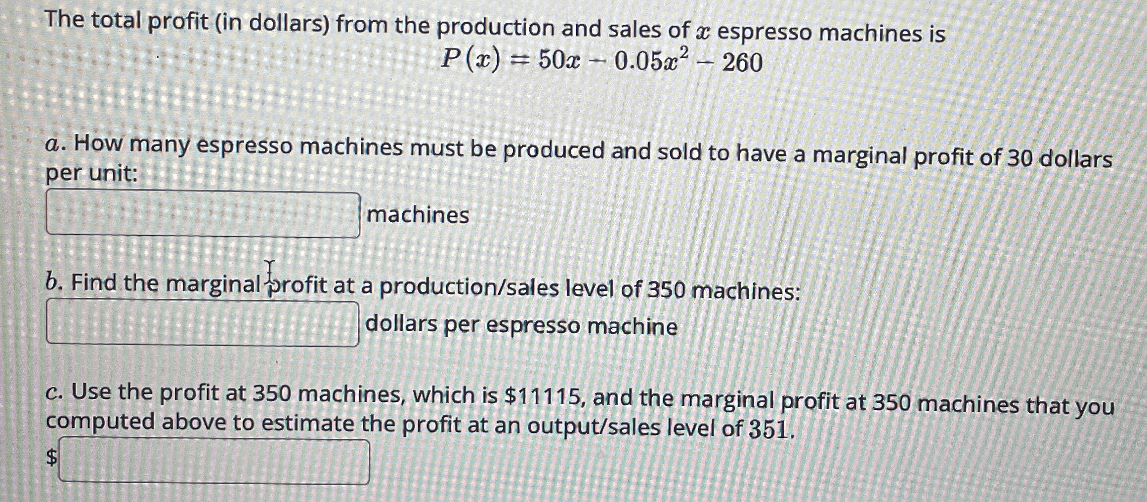 The total profit ( in dollars ) from the