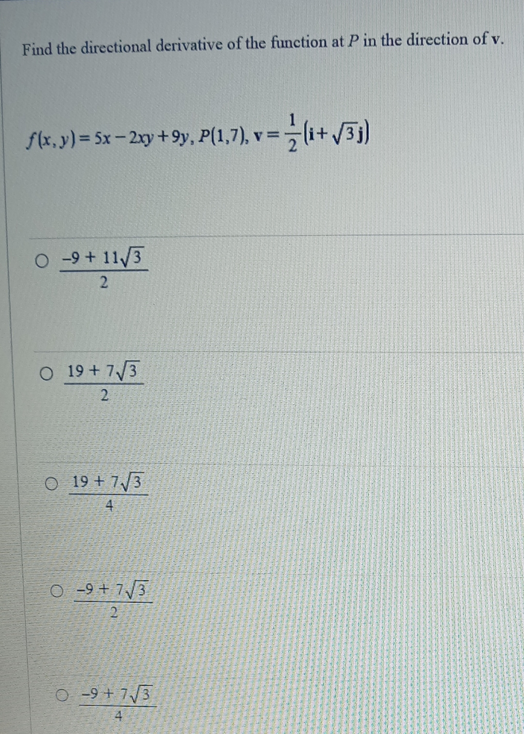 Find the directional derivative of the function
