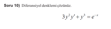 Soru 1 0 ) Diferansiyel denklemi z n z . 3 y 2 y