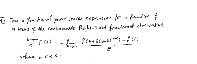 Find a fractional power series expansion for a