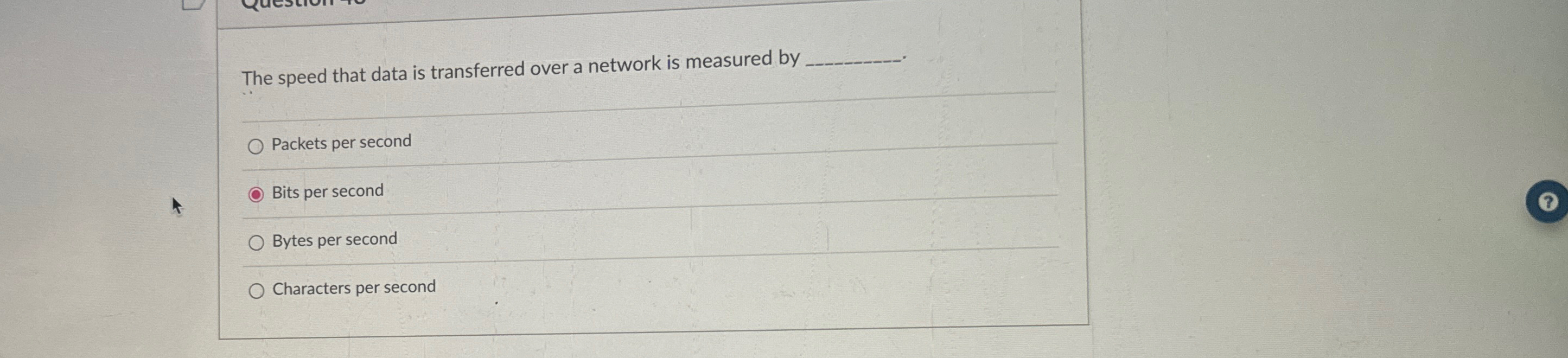 The speed that data is transferred over a network