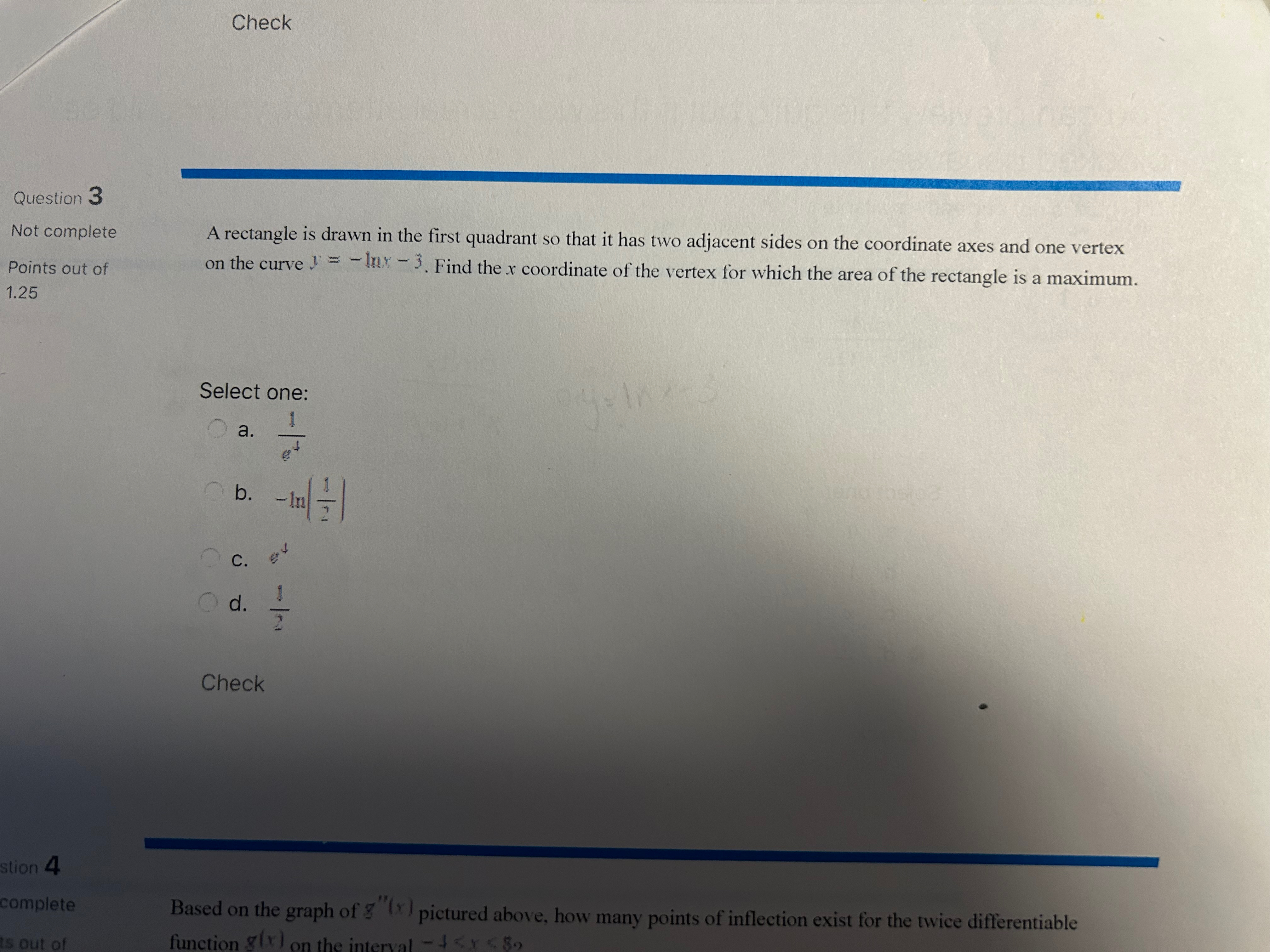 A rectangle is drawn in the first quadrant so