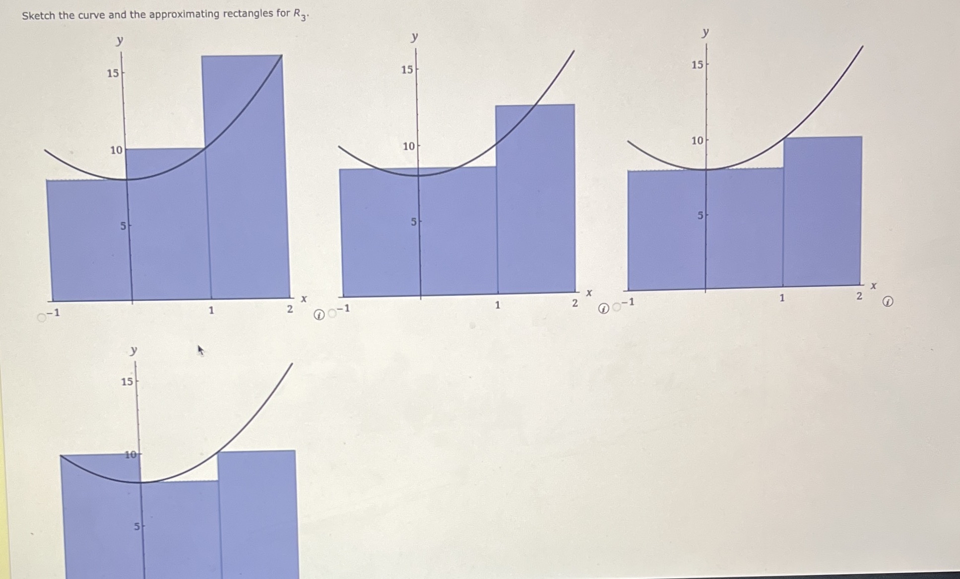Sketch the curve and the approximating rectangles