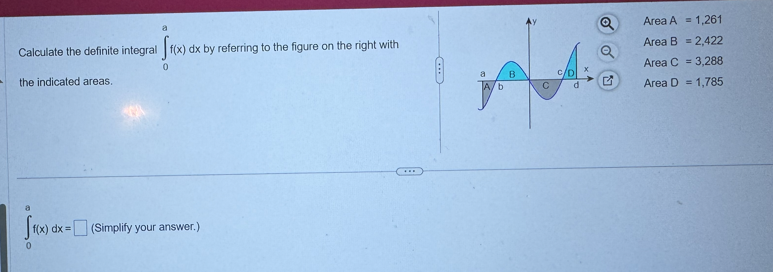 Calculate the definite integral 0 a f ( x ) d x