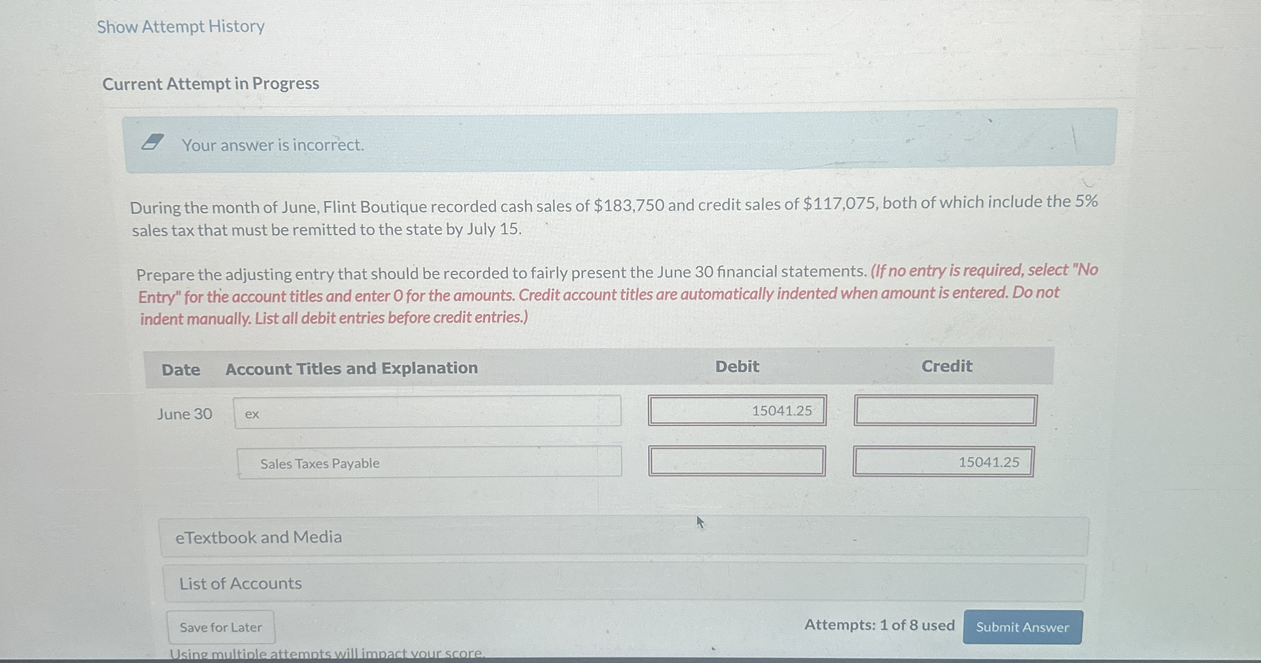 Show Attempt History Current Attempt in Progress