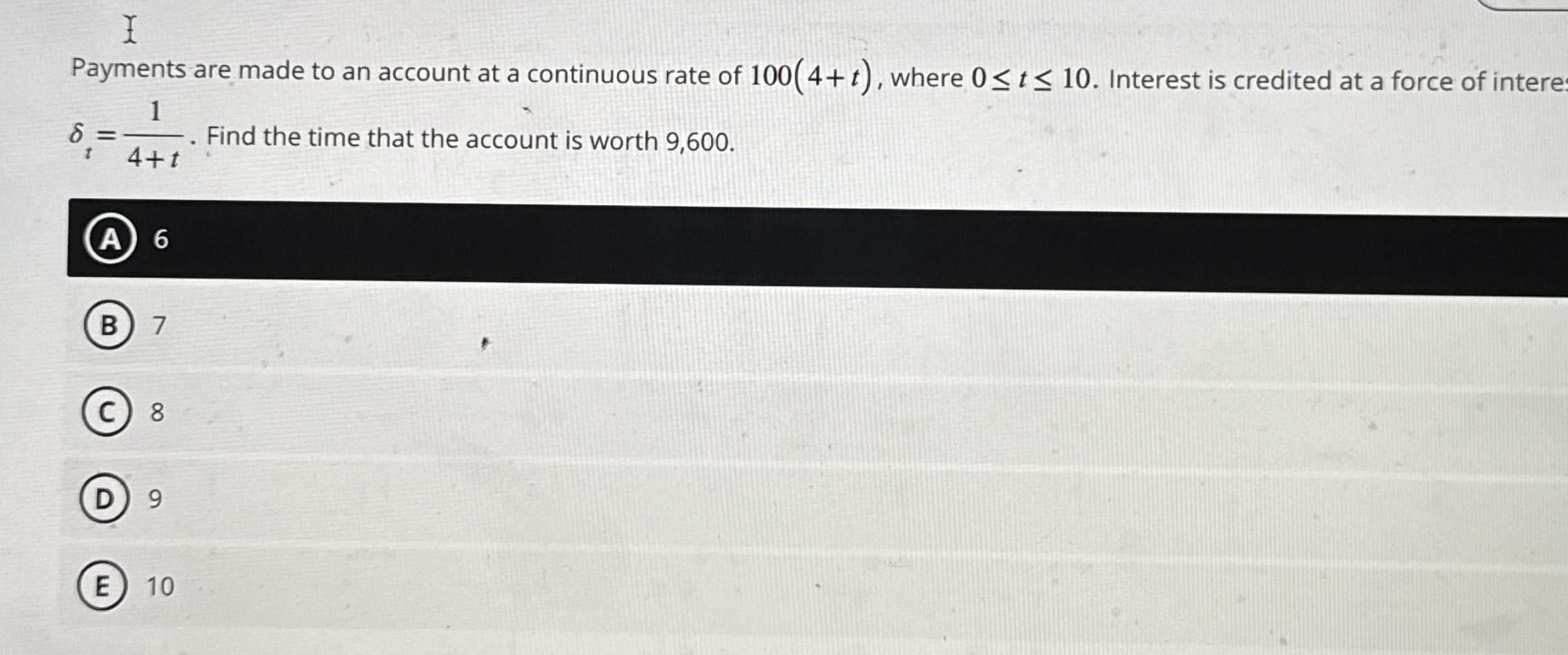 Payments are made to an account at a continuous