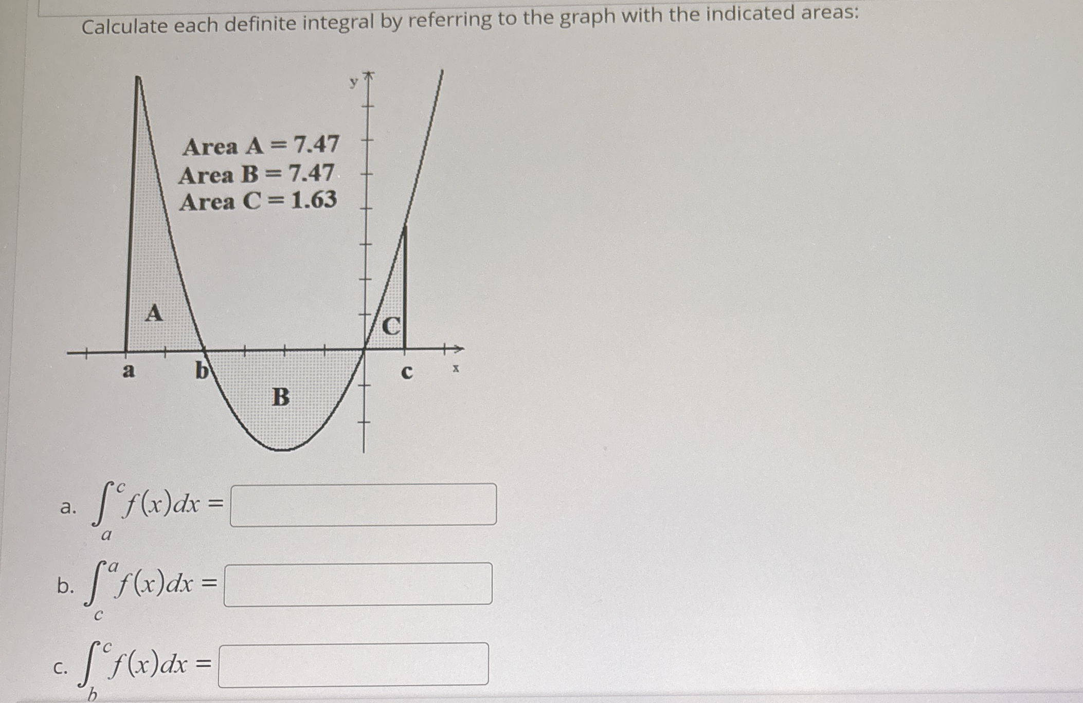 Calculate each definite integral by referring to