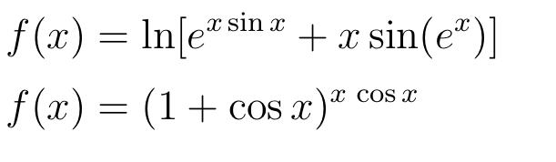 Find the derrivative of both these functions ( 1