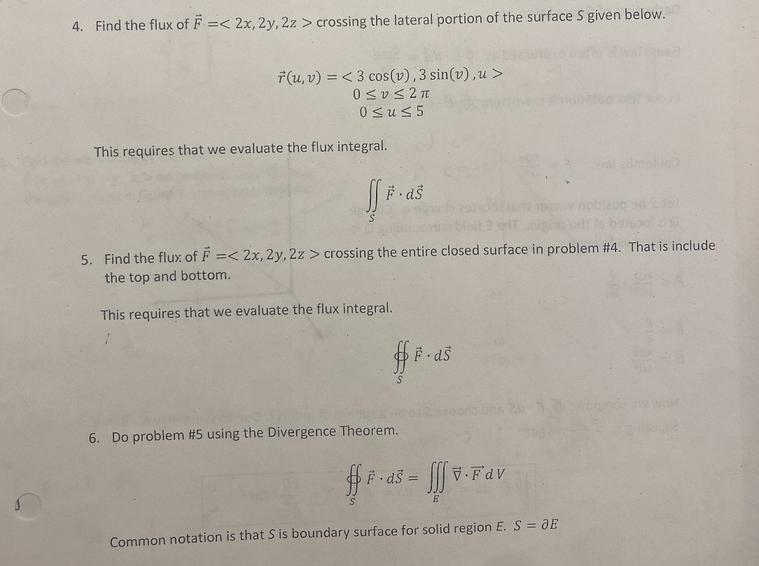Find the flux of vec ( F ) = < 2 x , 2 y , 2 z  style=