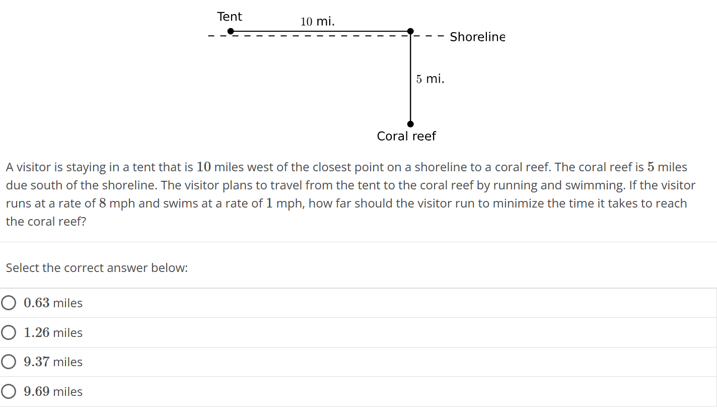 A visitor is staying in a tent that is 1 0 miles
